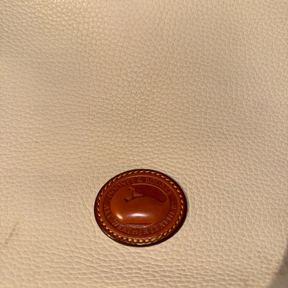 Dooney & Bourke Cream/Brown Hobo Shoulder Bag with pebbled leather - Picture 3 of 13